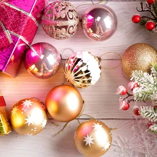 Conjunto de Ornamentos para Festa em Casa - 42pcs Bolas Grandes de Natal Multicor - E2#24PCS 6CM