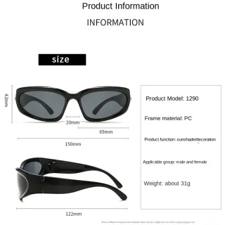 Óculos de Sol Retro Funcional Punk para Homens e Mulheres - C1