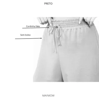 Calça verde Wide Leg em Moletom - Preto sem bolso