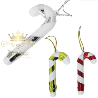 Enfeites de Natal Kit 6 Bengala Doce Listrada Pendente de Árvore - Único