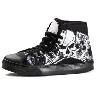 Tênis Metal Rock Caveira Urbana Moda Bizarra - Estampado