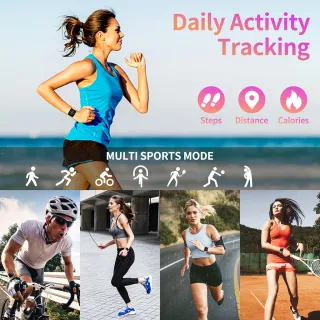 Relógio Inteligente Esporte Impermeável Smartwatch - Tela Grande 1.83 polegadas para Homens e Mulheres - Silicone-dourado