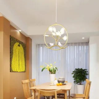 Pendente Cozinha Sala de Jantar Lustre Teto Luminária - A - Ouro