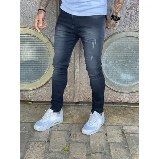 Calça Skinny Masculina Preta - Direto de Fábrica - PRETA RISCADA