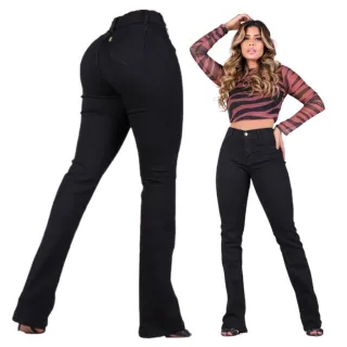 Calça Bailarina Country Feminina Cintura Alta Flare com Lycra Levanta Bumbum - 46