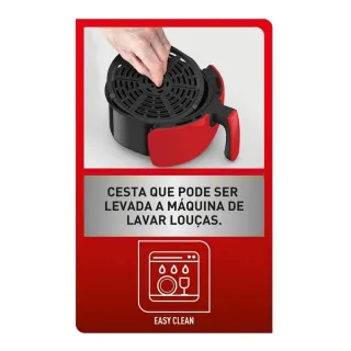 Fritadeira Arno Easy Fry Preta 3.3L Air Fryer 127V - Vermelha