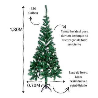 Pronta Entrega Arvore Natalina Verde 1,80M - NTY10180 - Único