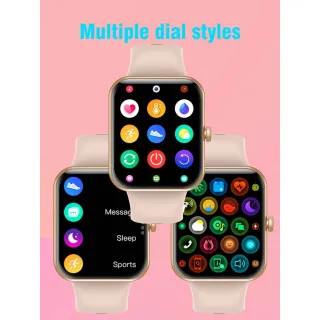 Relógio Inteligente Esporte Impermeável Smartwatch - Tela Grande 1.83 polegadas para Homens e Mulheres - Silicone-dourado