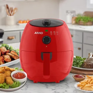 Fritadeira Arno Easy Fry Preta 3.3L Air Fryer 127V - Vermelha