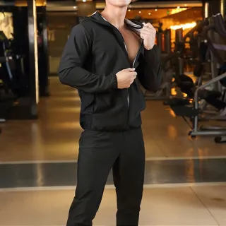 Black Friday Masculino: Conjunto Fitness Sauna Emagrecimento Homens Hoodies Zipper - XXL/XXXL