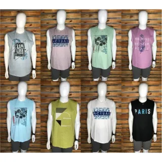 Regata Masculina Plus Size G1 G2 G3 Camiseta - Verde Mescla