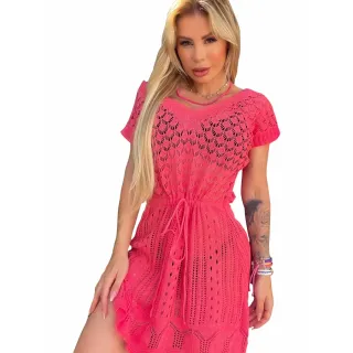 Rendada Feminina Fashion Linda Saída de Praia Piscina Banho - VERDE NEON2