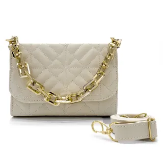 Alça de Mão e Transversal Bolsa Feminina Luxo com Corrente - luxo preta