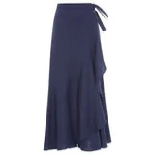 Multi Formas Saia Longa Envelope Lisa com Amarrar e Forro Viscolino - Saia Envelope Verde Bandeira