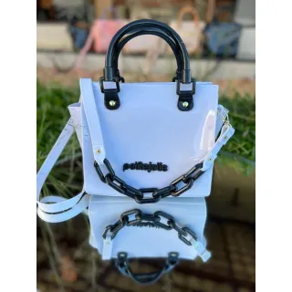 Corrente Love Bolsa Feminina Transversal - Rose/Preto