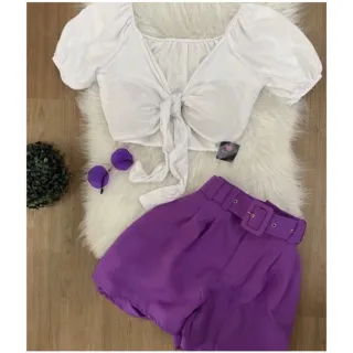 Shorts com Bolso e Zíper na Lateral - Alfaiataria - Preto