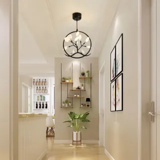 Pendente Cozinha Sala de Jantar Lustre Teto Luminária - A - Ouro