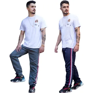 Uniforme Academia Tactel Adulto - 2 Calças Sem Forro - 1 PRETO-1 AZUL- MARINHO