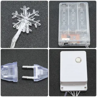 Festa de Natal: Cortina LED Snowflake 6 Metros - Prova d