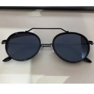 Óculos de Sol Feminino Redonda Metal Viale Original 2022 - DOURADO PRETO