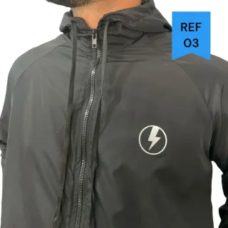 Impermeável Preto Masculina Semi Forrada Corta Vento - REF 03 PRETO