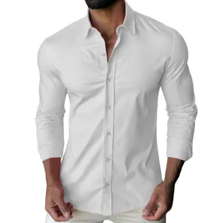 Camisa Masculina Luxo Slim Fit - Pronta Entrega Frete Grátis - Azul Claro