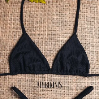 Biquíni fio duplo com calcinha cortininha de marquinha de fita - Fúcsia