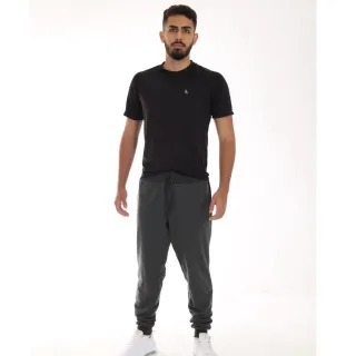 Bolso na Frente Calça Jogger Masculina Casual Esporte Academia em Moletom - Preto
