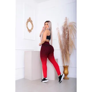 Legging Fitness Degradê Jacquard: grossa, zero transparência, disfarça celulites - Azul