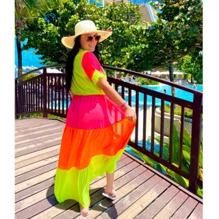 Lançamento Blogueira Quem Diria Kimono Verão Praia - Neon