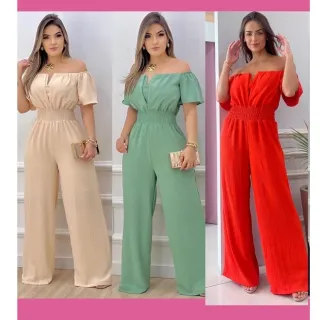 Ombro a ombro longo macacão canoa - Vermelho