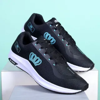 Lançamento Tênis Esporte Masculino Fitness Corrida Academia Leve - Coroa PRETO / VERDE CLARO