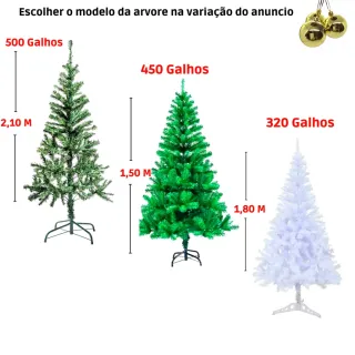 Decoração de Natal - Árvore de 1,50 metros com 450 galhos - 1,50 Metros / 300 Galhos