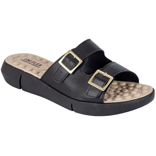 Uniflex Original - Sandália Ortopédica Ultra Conforto com Fivela - Preto