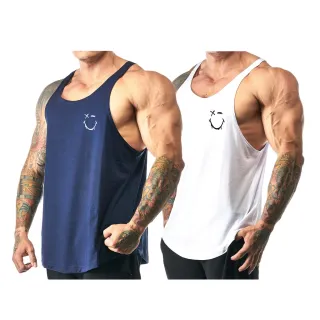 Regatas cavada smile shadow 100% algodão - Kit com 2 unidades - PRETA + MARINHO