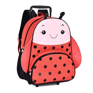 ENVIO IMEDIATO Mochila Infantil de Rodinhas Animais Clio Pets - JOANINHA