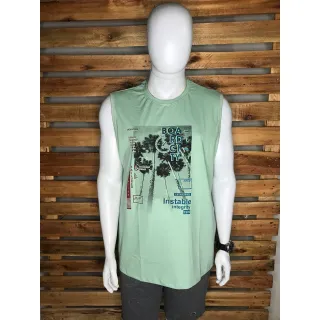 Regata Masculina Plus Size G1 G2 G3 Camiseta - Verde Mescla