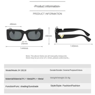 Óculos de Sol Quadrados Sobredimensionados: Moda Tendência V Decoração para Mulheres - C1