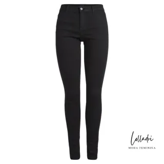 Moda feminina: Calça Jeans Preta Skinny de Cintura Alta com Lycra - Confortável e Empina - Azul Marinho