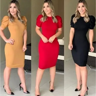 Vestido Princesa Manga Midi Evangélico - Rose