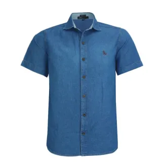 Lançamento 2023: Camisa Luxo Jeans Manga Curta Amil Comfort Andy - DELAVE