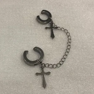 Moda Brinco Cruz Estrela Masculino Feminino - Cruz 2 furos