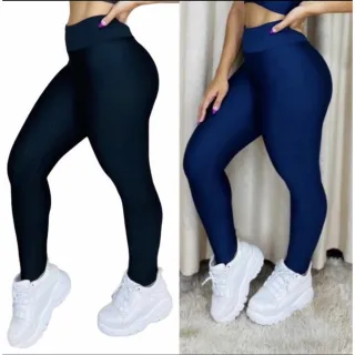 Fitness Feminina Legging Suplex Calças Kit 2 - Cinza