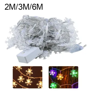 Festa de Natal: Cortina LED Snowflake 6 Metros - Prova d