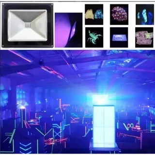 Festa Profissional Balada Negra Luz Led Refletor Bivolt 100w - Único