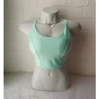 Blusa Cropped Feminina com Tiras nas Costas e Alcinha - Blogueirinha - Verde água