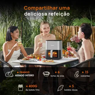 Air Fryer Gaabor Digital, Fritadeira Elétrica sem Óleo, 4.5L com Visor, 1450 W - 110v - Único
