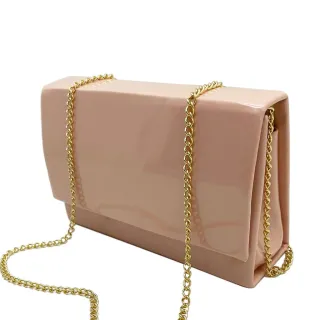 Bolsa Feminina Transversal para Festa Casamento Evento com Corrente - Camelão
