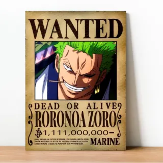 Coleção Exclusiva One Piece: Placa Decorativa Wanted Recompensa - 23