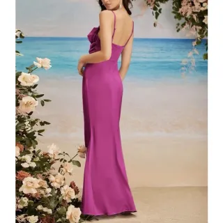 Vestido de Festa Luxo Longo com Fenda - 2 Modelos - Modelo 1 - Rose